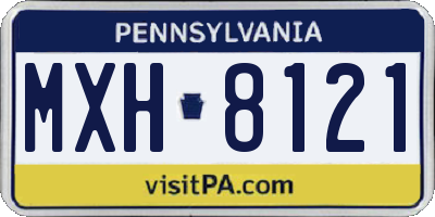 PA license plate MXH8121