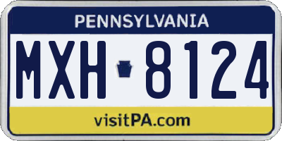 PA license plate MXH8124