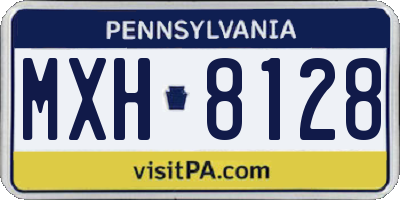 PA license plate MXH8128