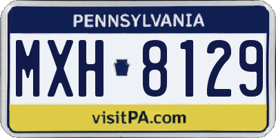 PA license plate MXH8129
