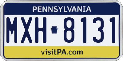 PA license plate MXH8131