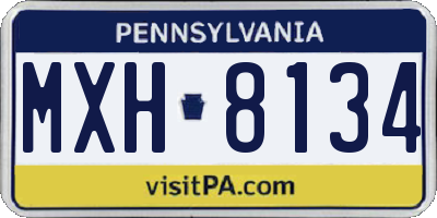 PA license plate MXH8134