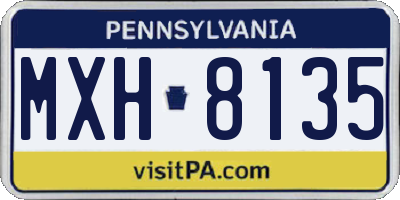 PA license plate MXH8135