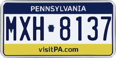 PA license plate MXH8137