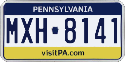 PA license plate MXH8141