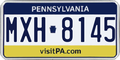 PA license plate MXH8145
