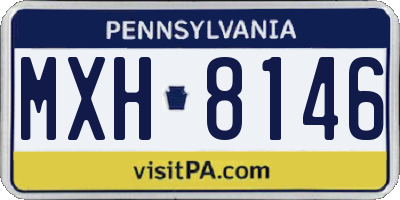 PA license plate MXH8146