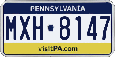 PA license plate MXH8147