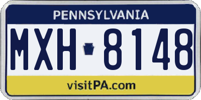 PA license plate MXH8148