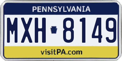 PA license plate MXH8149