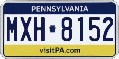 PA license plate MXH8152