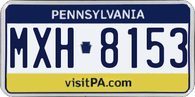 PA license plate MXH8153