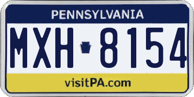 PA license plate MXH8154