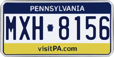 PA license plate MXH8156