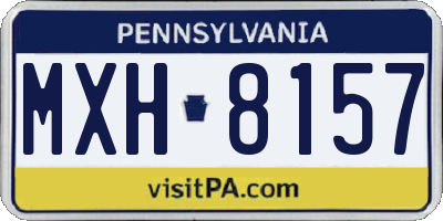 PA license plate MXH8157
