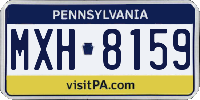 PA license plate MXH8159