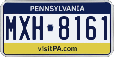 PA license plate MXH8161