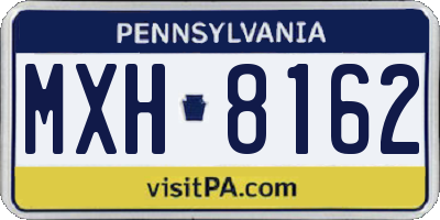PA license plate MXH8162