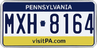 PA license plate MXH8164