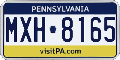 PA license plate MXH8165
