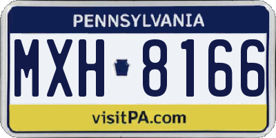 PA license plate MXH8166
