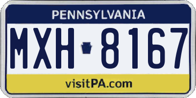 PA license plate MXH8167