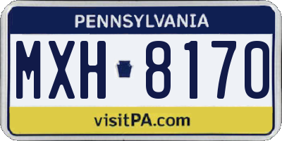 PA license plate MXH8170