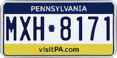 PA license plate MXH8171