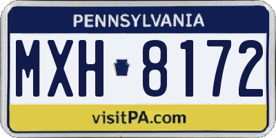 PA license plate MXH8172