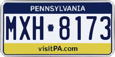 PA license plate MXH8173