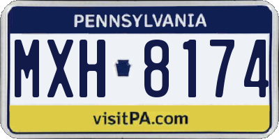 PA license plate MXH8174