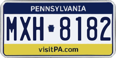PA license plate MXH8182