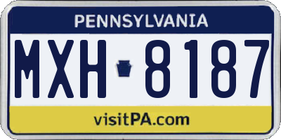 PA license plate MXH8187