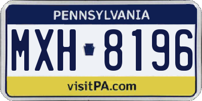 PA license plate MXH8196