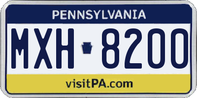 PA license plate MXH8200