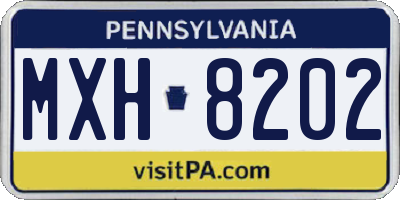 PA license plate MXH8202