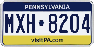 PA license plate MXH8204