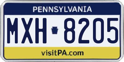PA license plate MXH8205