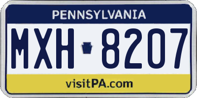 PA license plate MXH8207