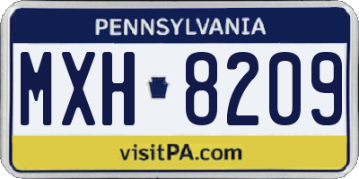 PA license plate MXH8209