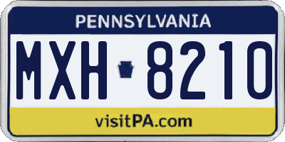 PA license plate MXH8210