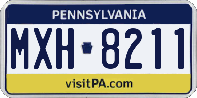 PA license plate MXH8211