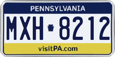 PA license plate MXH8212