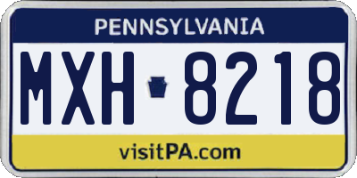 PA license plate MXH8218