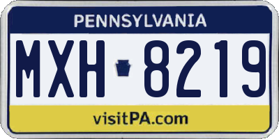 PA license plate MXH8219