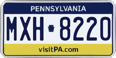 PA license plate MXH8220