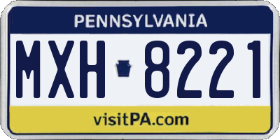 PA license plate MXH8221