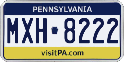 PA license plate MXH8222