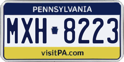 PA license plate MXH8223