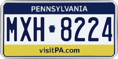 PA license plate MXH8224